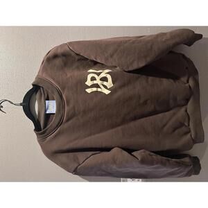 Bricks & Wood Brown Crewneck Sweatshirt Large L BW Logo Streetwear